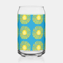 Zonpatroon Sinaasappel en Geel Blikvorm Glas