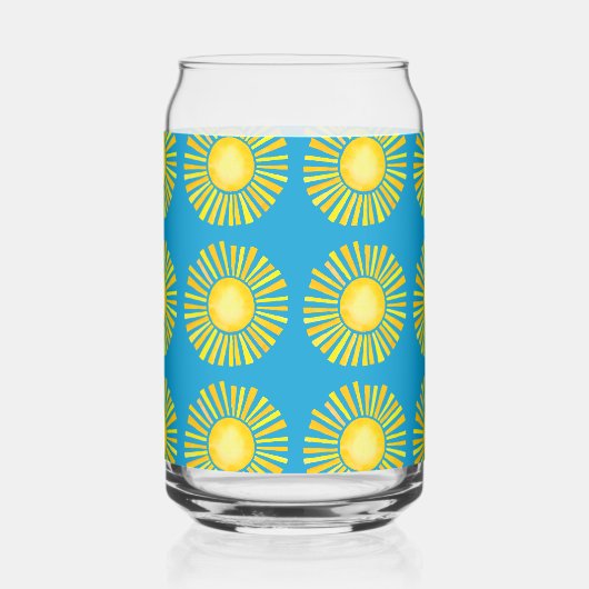 Zonpatroon Sinaasappel en Geel Blikvorm Glas (Achterkant)