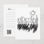Zon's Schaduw - Een studie - 3 RSVP Kaartje (Voorkant / Achterkant)