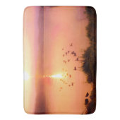 Zonset van roze en perzikmeer badmat (Voorkant Verticaal)