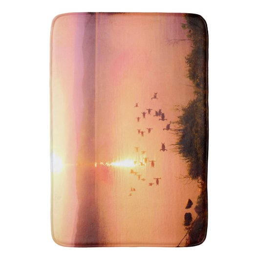 Zonset van roze en perzikmeer badmat (Voorkant Verticaal)