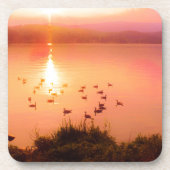 Zonset van roze en perzikmeer bier onderzetter (Voorkant)