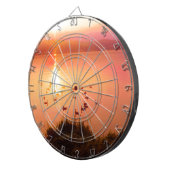 Zonset van roze en perzikmeer dartbord (Voorkant Rechts)