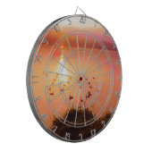 Zonset van roze en perzikmeer dartbord (Voorkant Links)