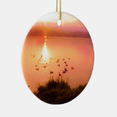 Zonset van roze en perzikmeer keramisch ornament (Rechts)