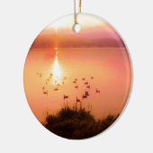 Zonset van roze en perzikmeer keramisch ornament (Links)