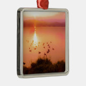 Zonset van roze en perzikmeer metalen ornament (Rechts)