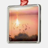 Zonset van roze en perzikmeer metalen ornament (Links)