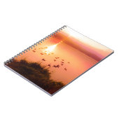 Zonset van roze en perzikmeer notitieboek (Linkerzijde)