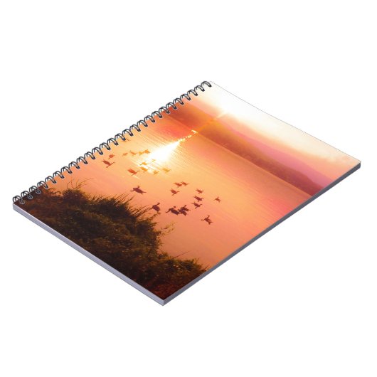 Zonset van roze en perzikmeer notitieboek (Linkerzijde)