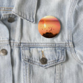 Zonset van roze en perzikmeer ronde button 5,7 cm (In situ)
