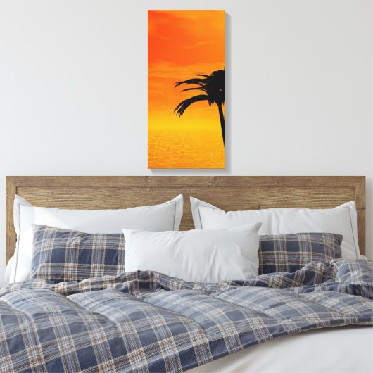 Zonsondergang 1-4 canvas afdruk (Insitu (Slaapkamer))