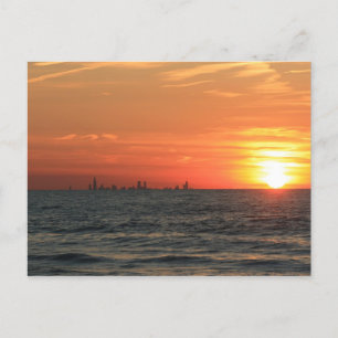 Zonsondergang 1 van Michigan van het meer Briefkaart