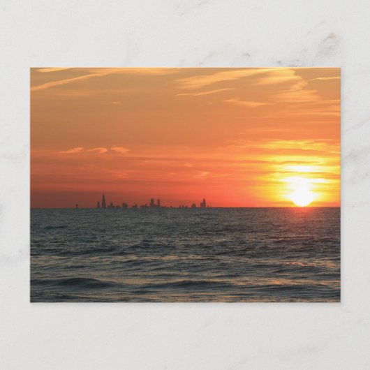 Zonsondergang 1 van Michigan van het meer Briefkaart (Voorkant)