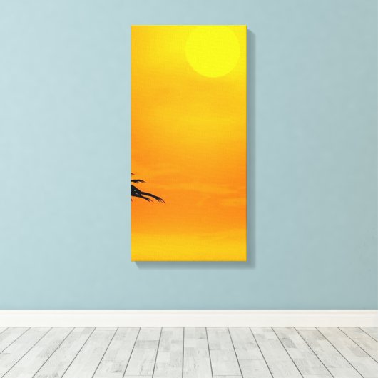 Zonsondergang 2-4 canvas afdruk (Insitu (Houten vloer))