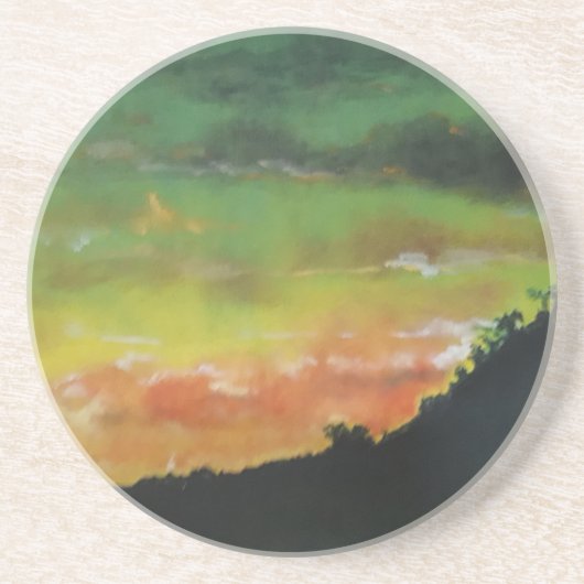 zonsondergang 2 zandsteen onderzetter (Voorkant)