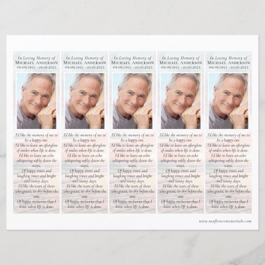 Zonsondergang | 2x7" Doe-het-zelf rouwkaartje sjab (Voorkant)