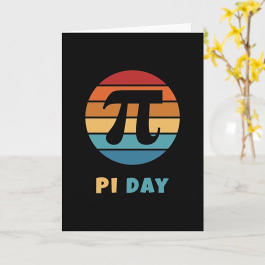  zonsondergang 3.14 Happy Pi Day Kaart (Gele Bloem)