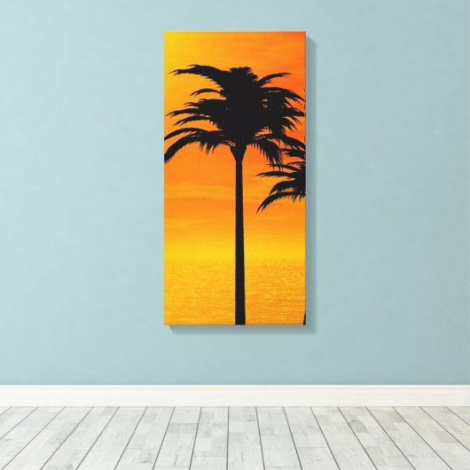 Zonsondergang 3-4 canvas afdruk (Insitu (Houten vloer))