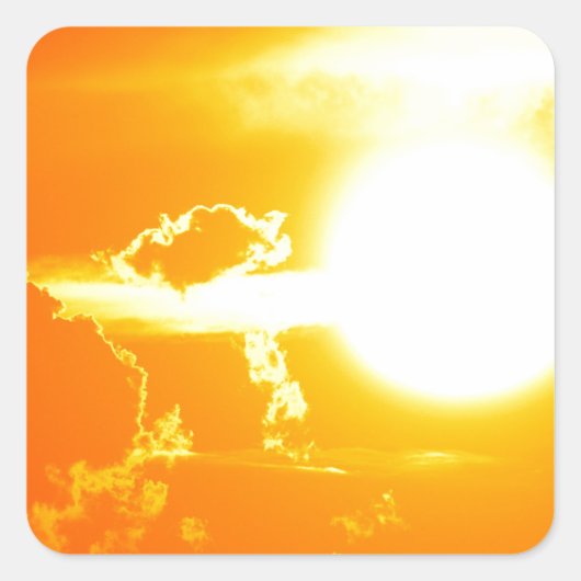 zonsondergang 3 vierkante sticker (Voorkant)