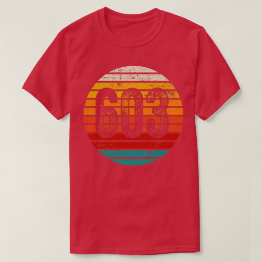  zonsondergang 603 Gebiedscode T-shirt (Design voorkant)
