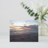 ZONSONDERGANG AAN DE GOLF BRIEFKAART (Staand voorkant)