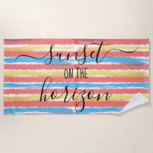Zonsondergang aan de Horizon Aquarel Strepen