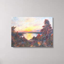 Zonsondergang aan de kust (door Kimon Loghi) Canvas Afdruk