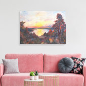 Zonsondergang aan de kust (door Kimon Loghi) Canvas Afdruk (Insitu (Woonkamer))