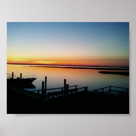 zonsondergang aan de kust poster (Voorkant)