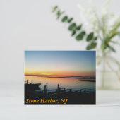 zonsondergang aan de kust, Stone Harbour, NJ Briefkaart (Staand voorkant)