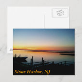 zonsondergang aan de kust, Stone Harbour, NJ Briefkaart (Voorkant / Achterkant)
