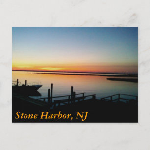 zonsondergang aan de kust, Stone Harbour, NJ Briefkaart