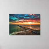 Zonsondergang aan de Oceanside Pier Canvas Afdruk (Voorkant)