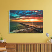 Zonsondergang aan de Oceanside Pier Canvas Afdruk (Insitu (Woonkamer))