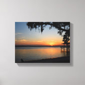 Zonsondergang aan de rivier canvas afdruk (Voorkant)