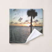 Zonsondergang Aan Het Strand Bad Handdoek (Wasdoekje)