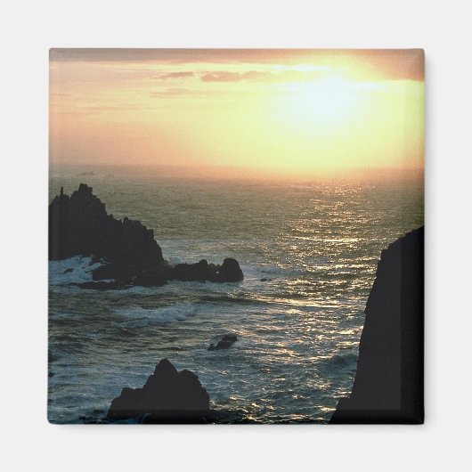 Zonsondergang aan Land's End aan de Cornish Rivier Magneet (Voorkant)