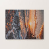 Zonsondergang aan zee legpuzzel (Horizontaal)