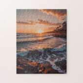 Zonsondergang aan zee legpuzzel (Verticaal)