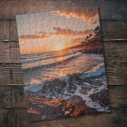 Zonsondergang aan zee legpuzzel