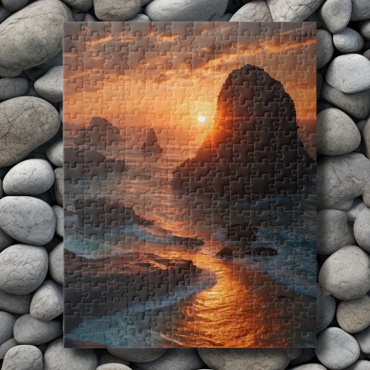 Zonsondergang aan zee legpuzzel