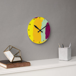 Zonsondergang Aards Kleurrijk Acryl Wandklok