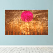 Zonsondergang Abstract Schilderij 3 Canvas Afdruk (Insitu (Houten vloer))