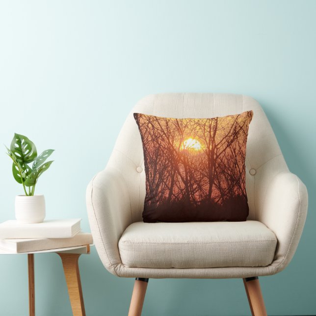 Zonsondergang achter de bomen kussen (Stoel)