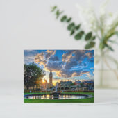 Zonsondergang achter de Houses of Parliament Briefkaart (Staand voorkant)