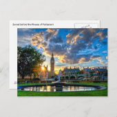 Zonsondergang achter de Houses of Parliament Briefkaart (Voorkant / Achterkant)