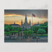 Zonsondergang achter St Louis Cathedral briefkaart (Voorkant)