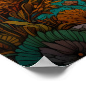 Zonsondergang Alpine Lake Beauty Met Forest Mounta Poster (Hoek)