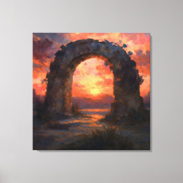 Zonsondergang Arch - Schilderachtige Landschapskun Canvas Afdruk